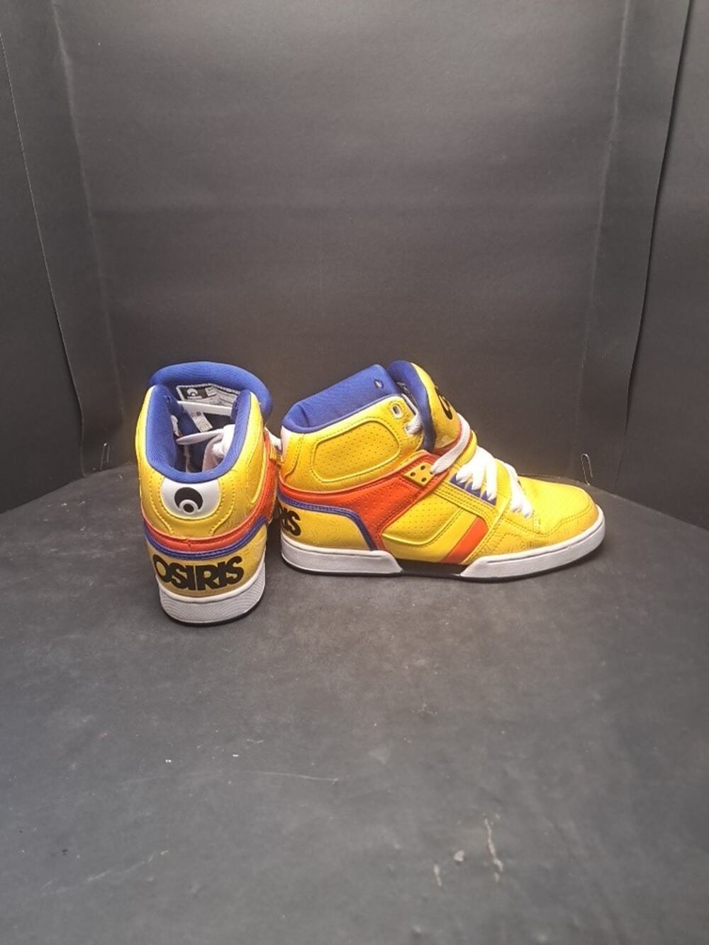 🔥 Osiris NYC 83 SLM Girls Women's Size 8 Yellow Orange Skate High Top Shoes 🔥